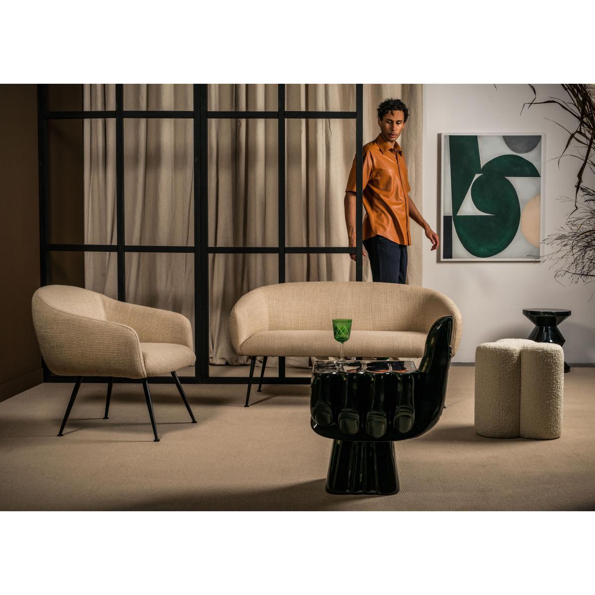 Buddy Straight sofa - / L 134 cm - Fabric by Pols Potten Grey – image 5