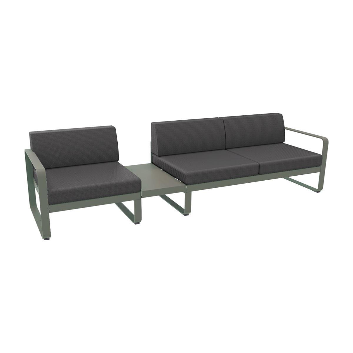 Bellevie Straight sofa - / No. 1 A - l 275 cm - Graphite grey fabric by Fermob Grey – image 1