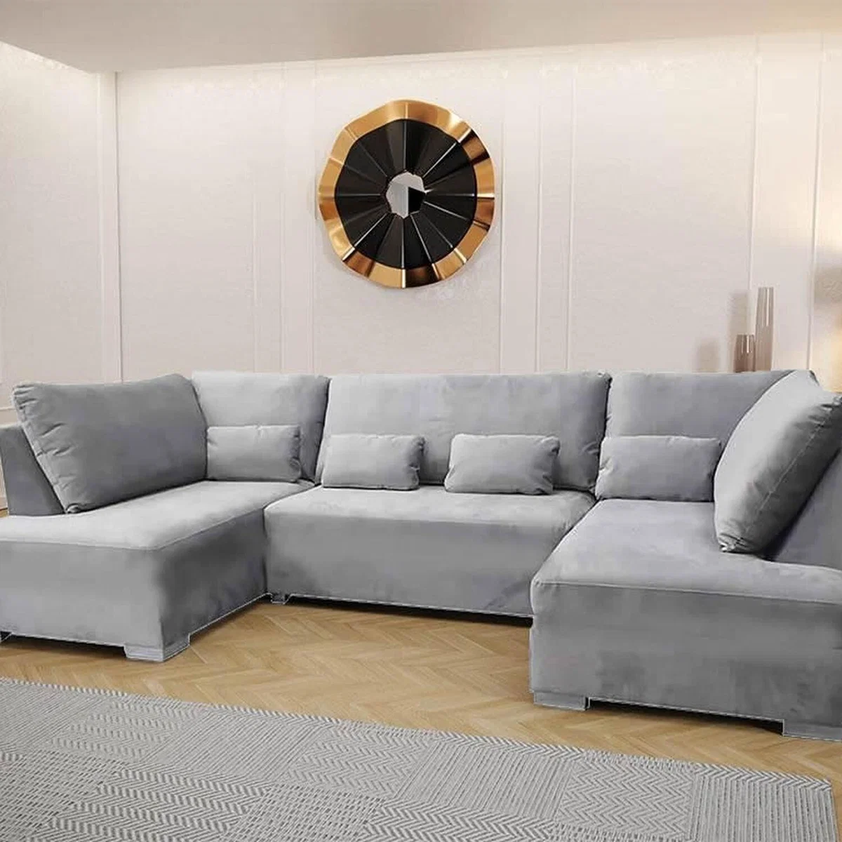 Molle Grey Large Corner U-Shape Sofa - Grey – image 1