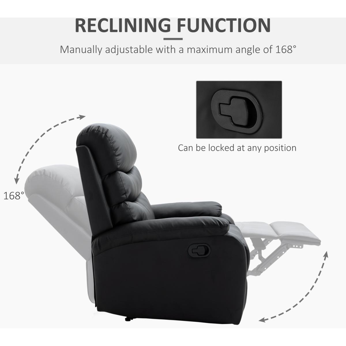 Recliner Lounger Multifunctional Sofa Chair - Black – image 4