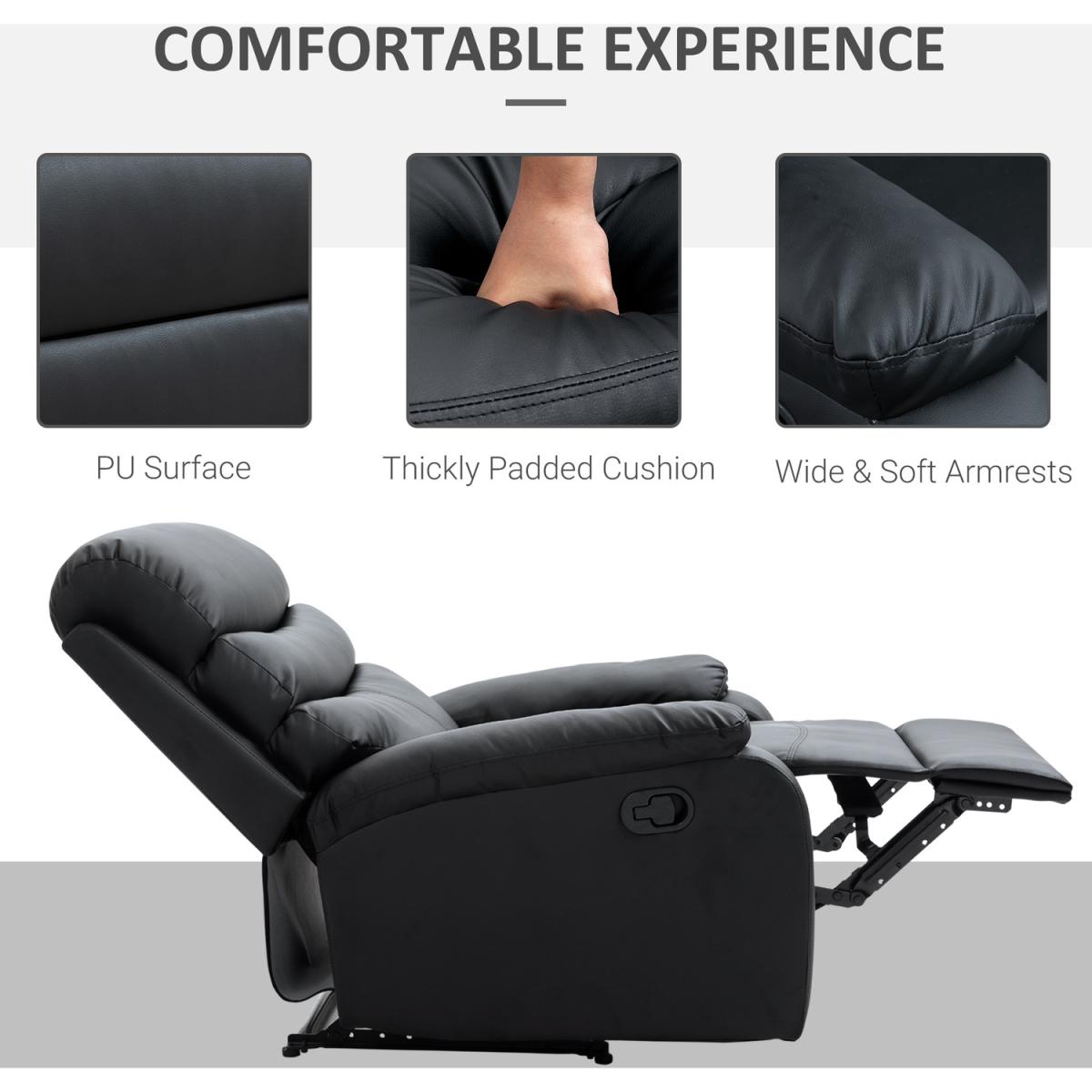 Recliner Lounger Multifunctional Sofa Chair - Black – image 5