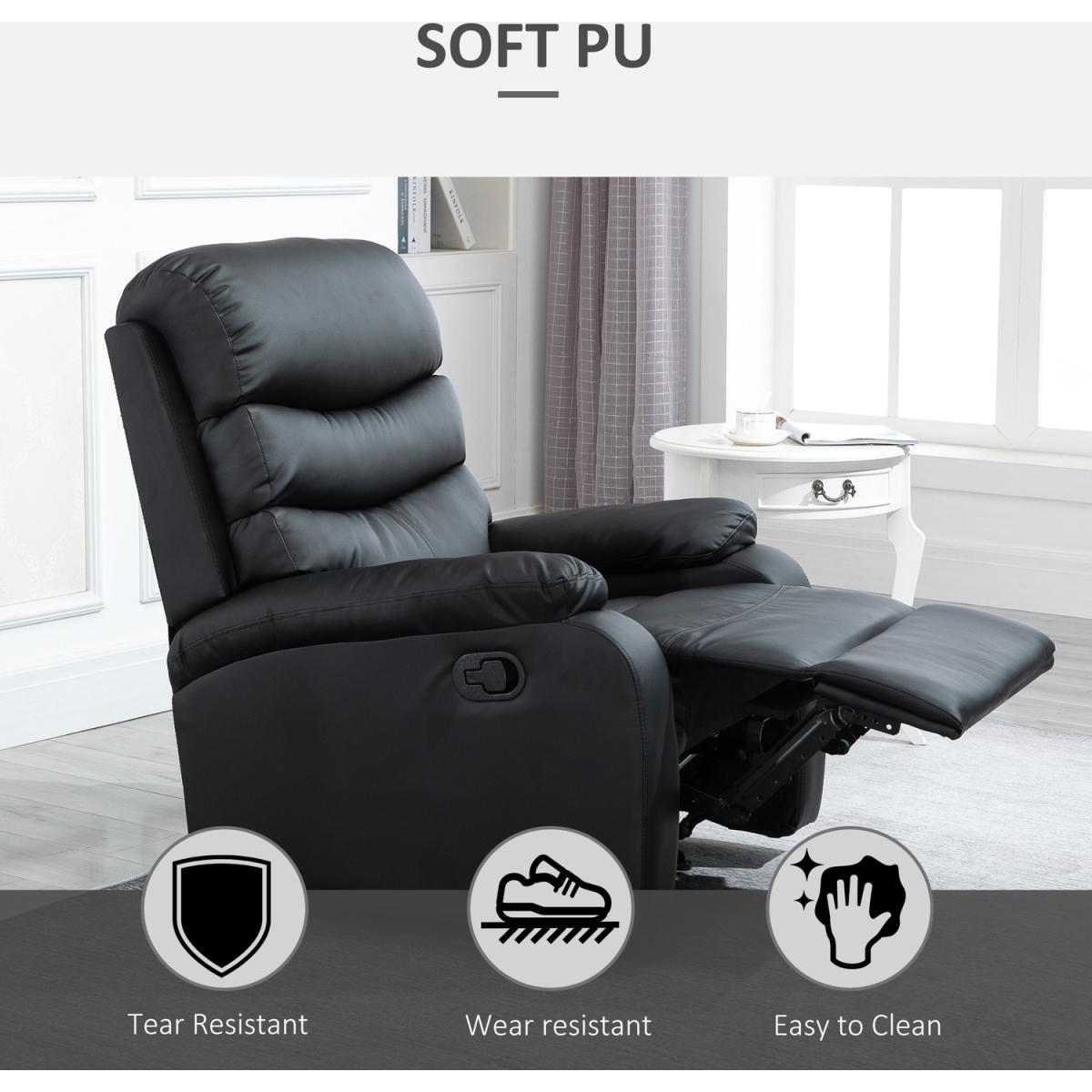Recliner Lounger Multifunctional Sofa Chair - Black – image 7