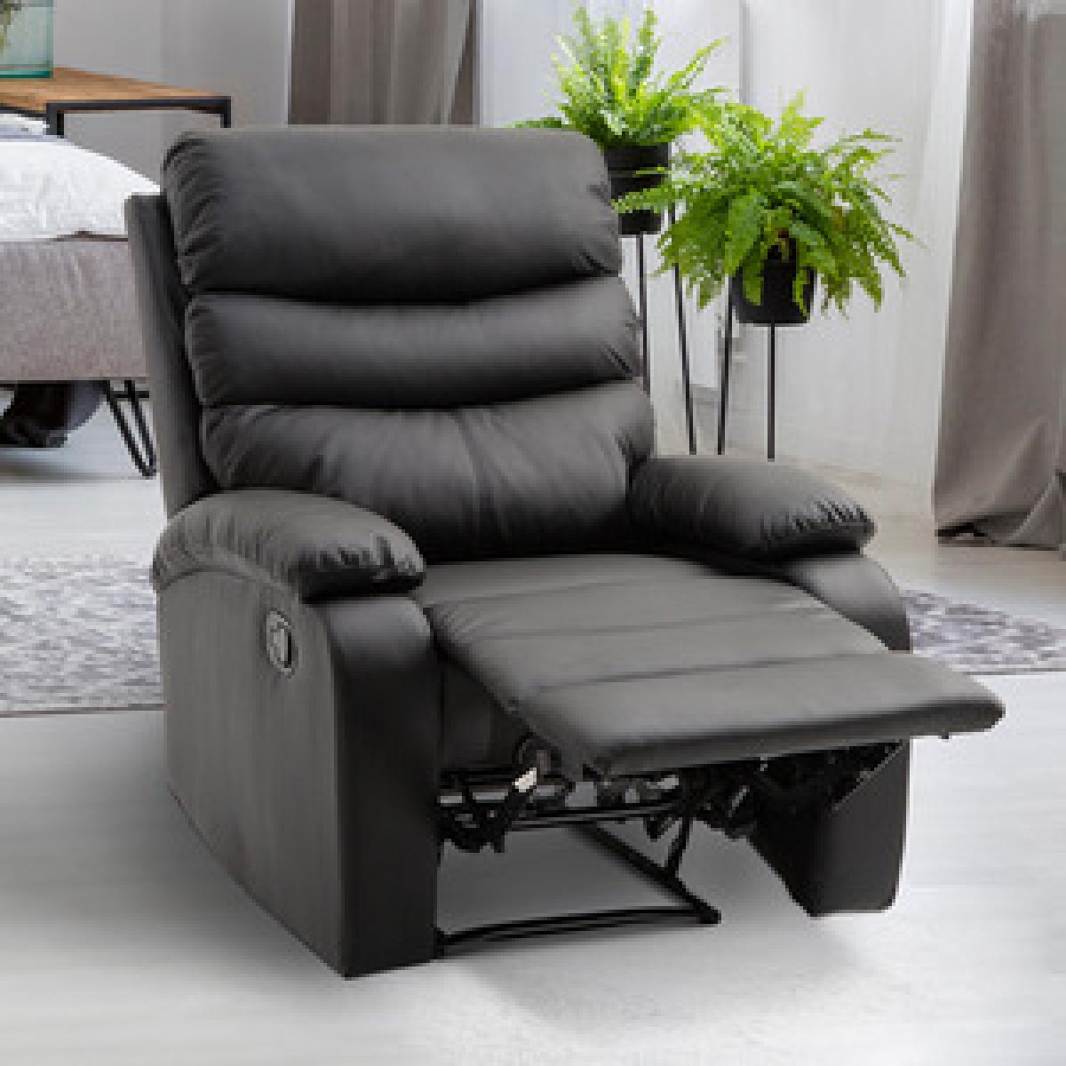 Recliner Lounger Multifunctional Sofa Chair - Black – image 9