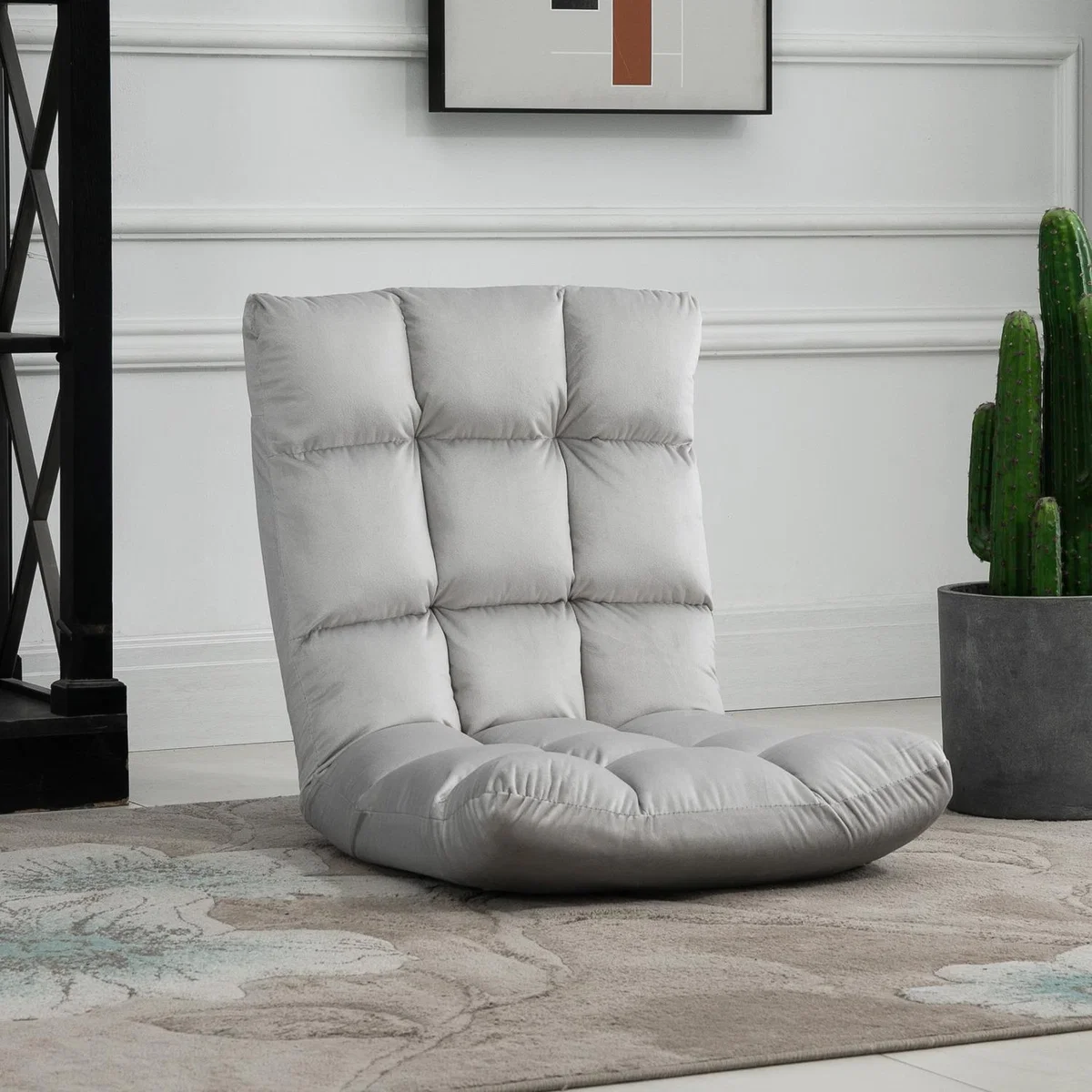 Adjustable Lazy Floor Sofa Chair - Grey – image 7