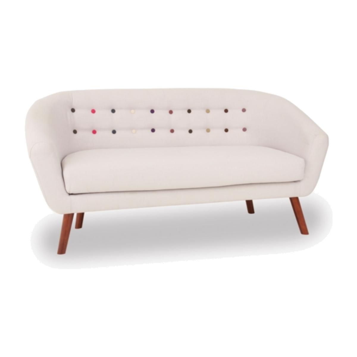 Anja Sofa with Buttons - Light Grey