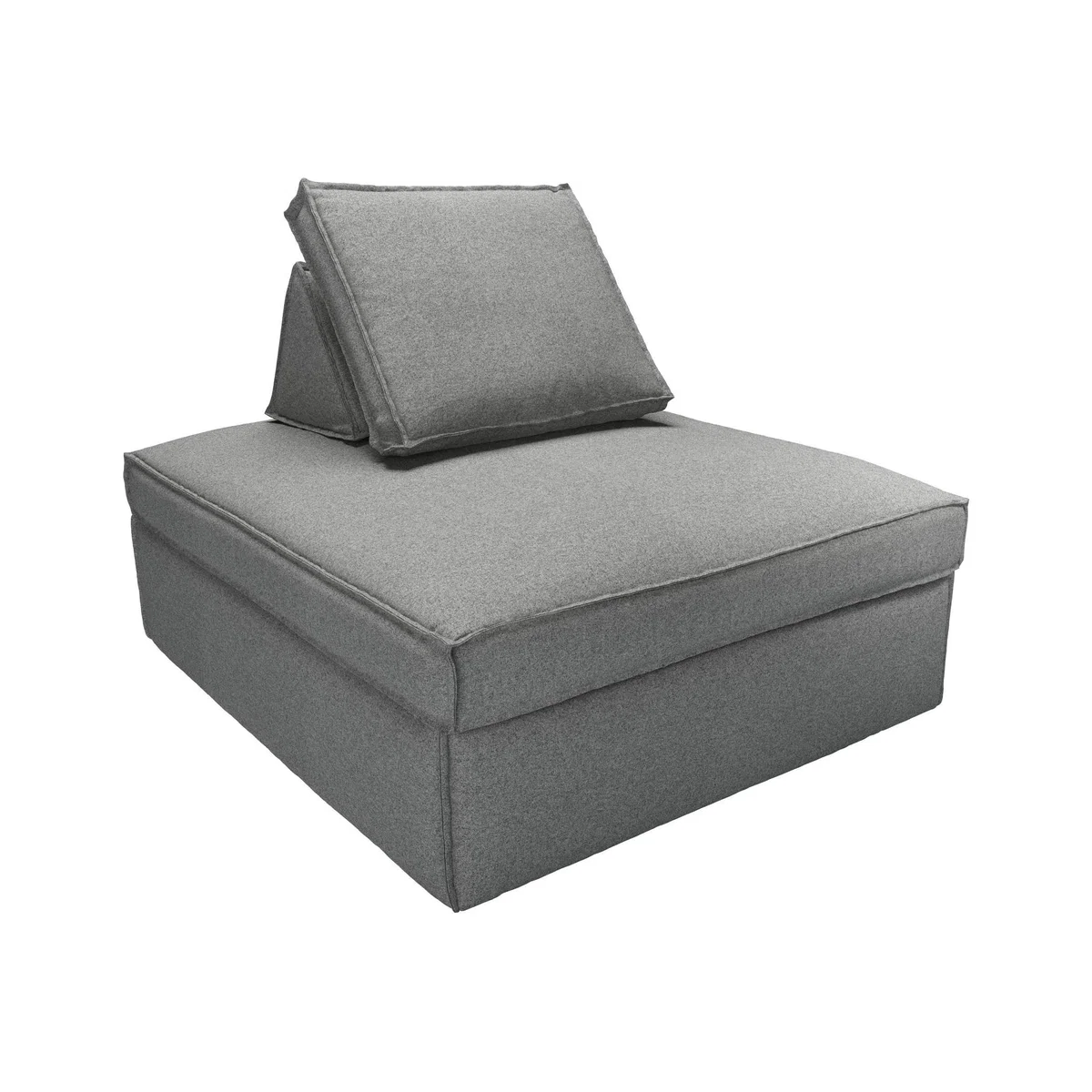 Harry Large Pouffe with bolster cushion in Storm Soft Sustainable Wool - sofa.com