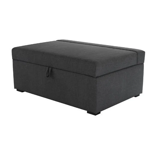Henry Single Bed in Box in Charcoal Brushed Linen Cotton - sofa.com – image 1