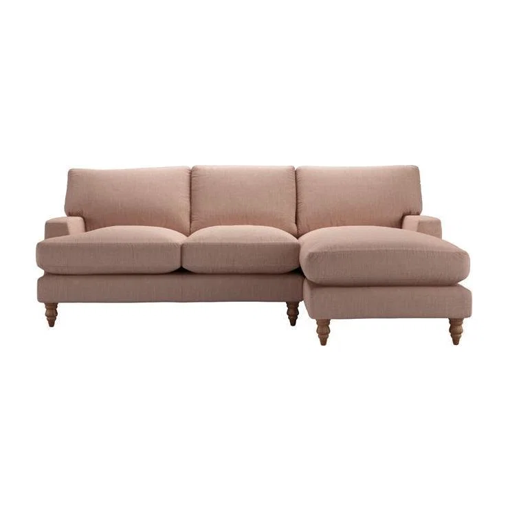 Isla Medium RHF Chaise Sofa in Blush Pure Belgian Linen - sofa.com – image 1