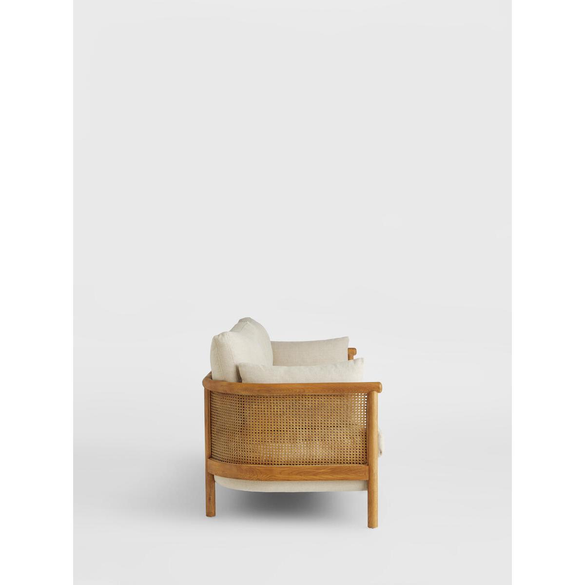 Sydney Cane Sofa, Washed Linen Flax, UK – image 4