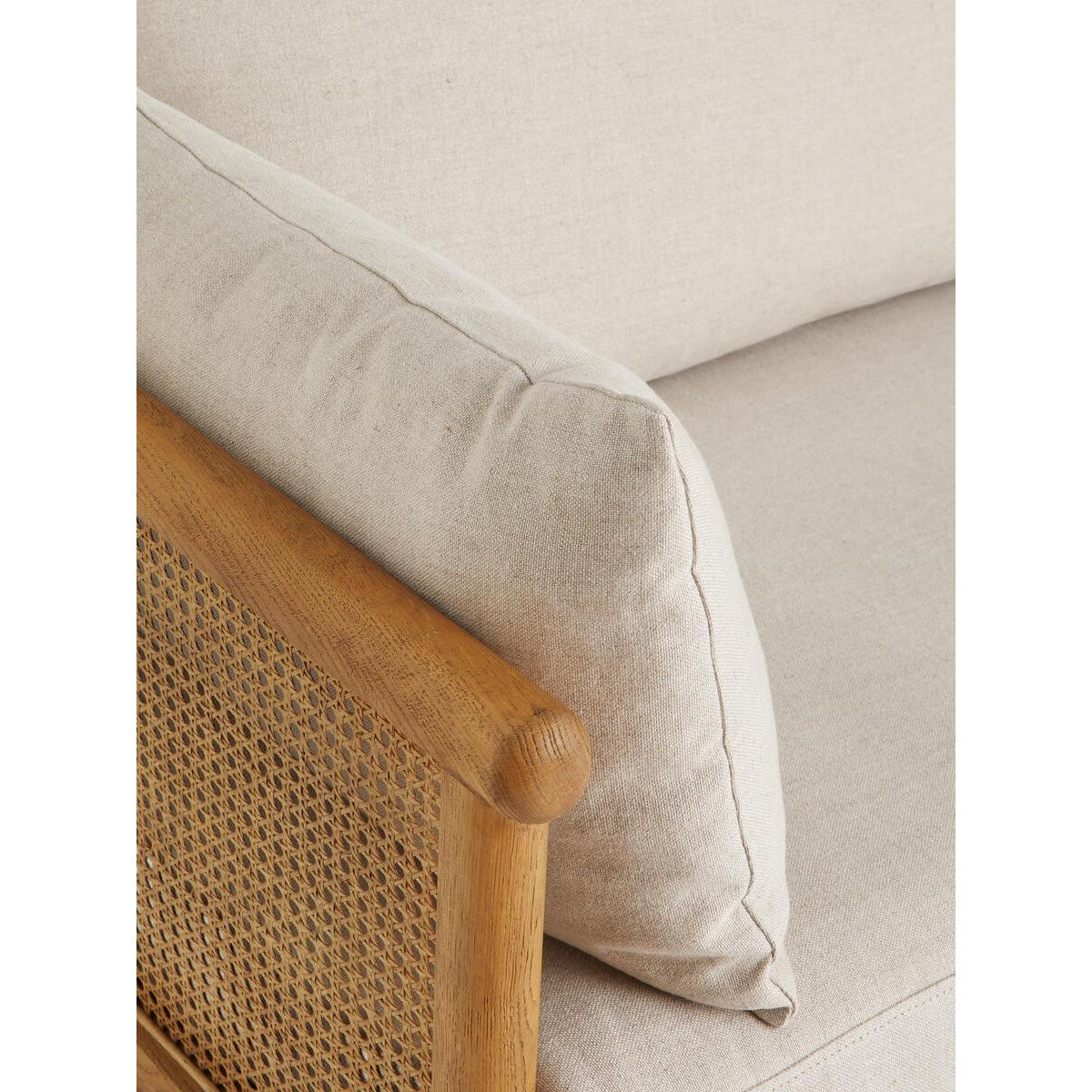 Sydney Cane Sofa, Washed Linen Flax, UK – image 6
