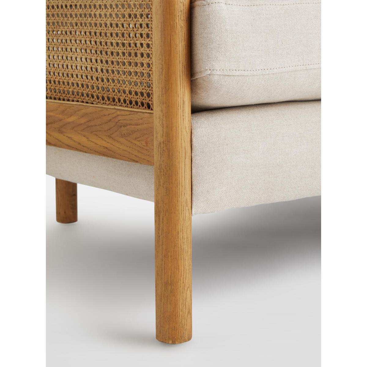 Sydney Cane Sofa, Washed Linen Flax, UK – image 7