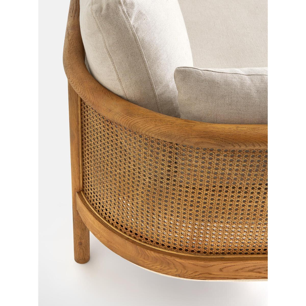 Sydney Cane Sofa, Washed Linen Flax, UK – image 8