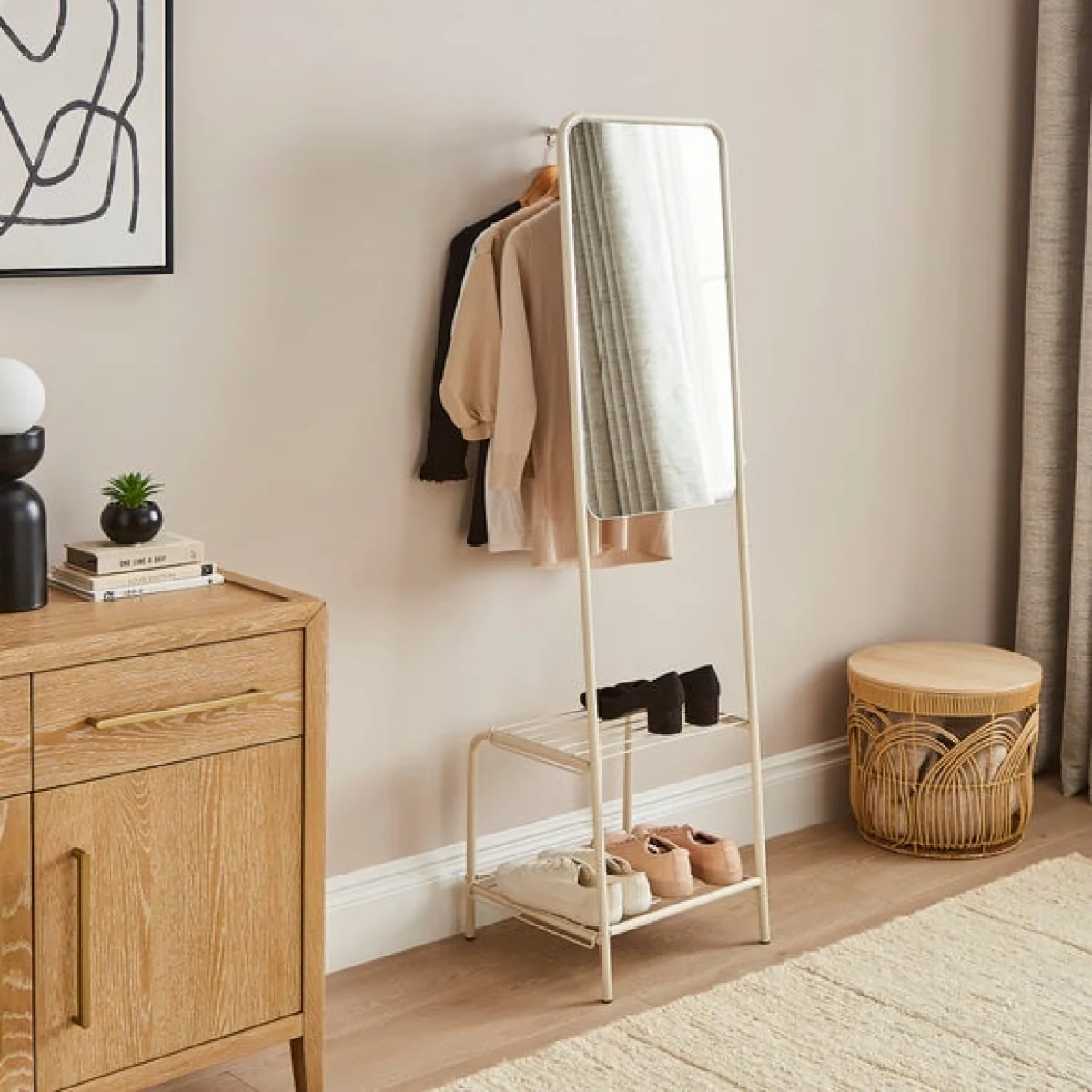 Clothes Rail with Mirror – image 1
