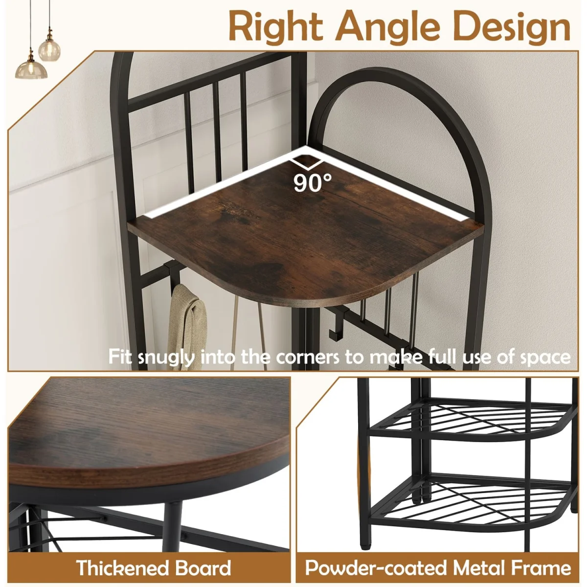 Freestanding Tall Entryway Clothes Rack - Brown – image 4