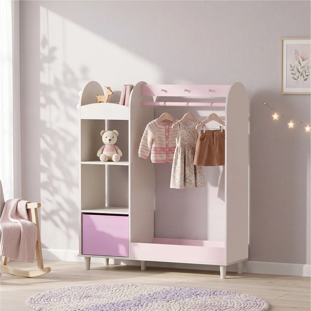 AIYAPLAY Kids Clothing Rack with Lights Mirror 316 036V80PK - Pink – image 9