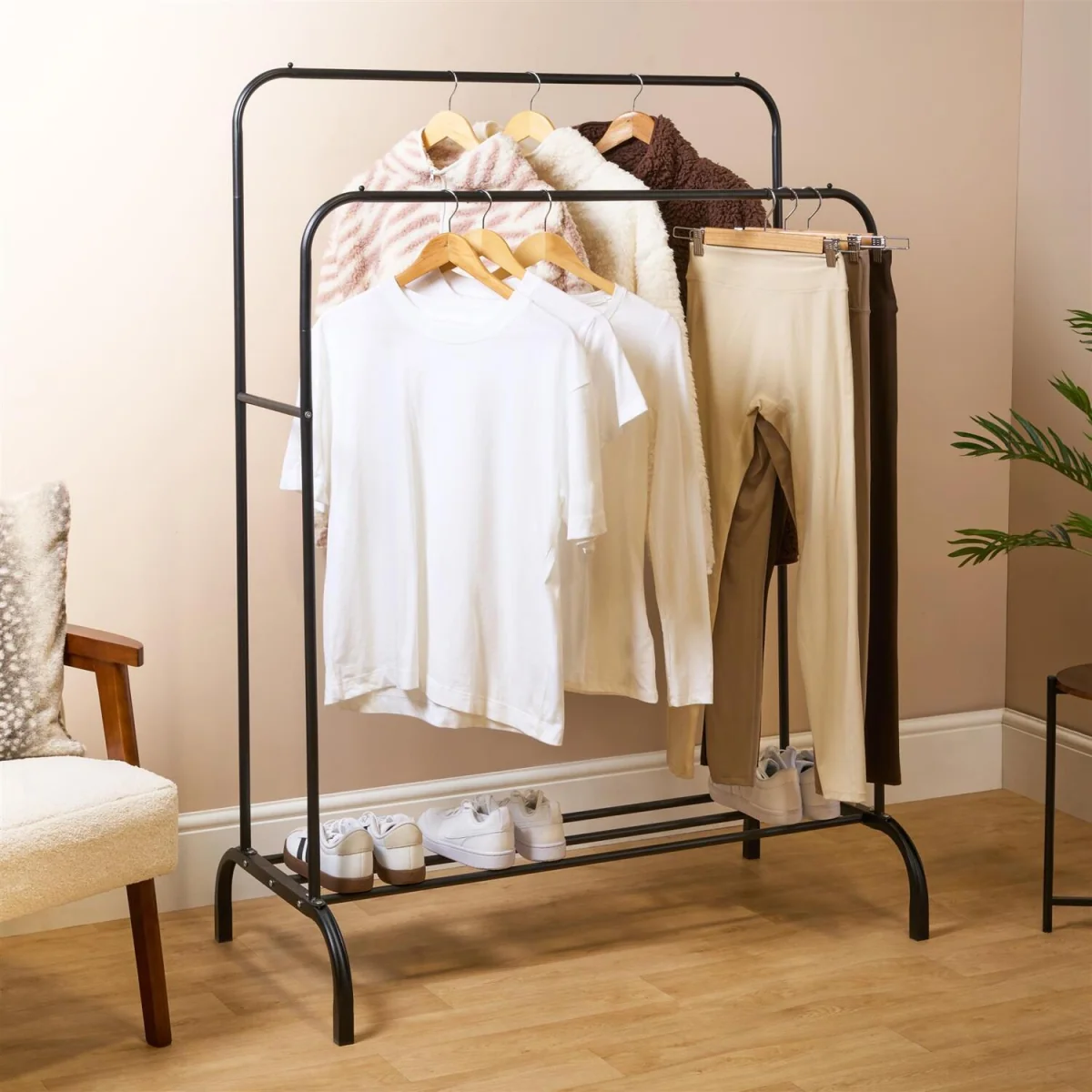 Heavy Duty Clothes Rail With Rack - Black – image 7