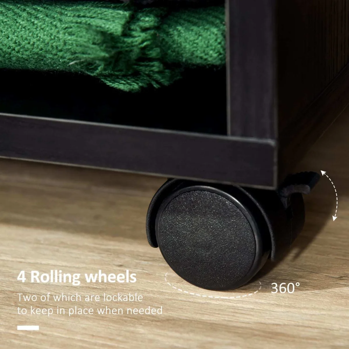 Beladell Small Black Open Wardrobe on Lockable Wheels with Hanging Rail and 2 Shelves – image 2