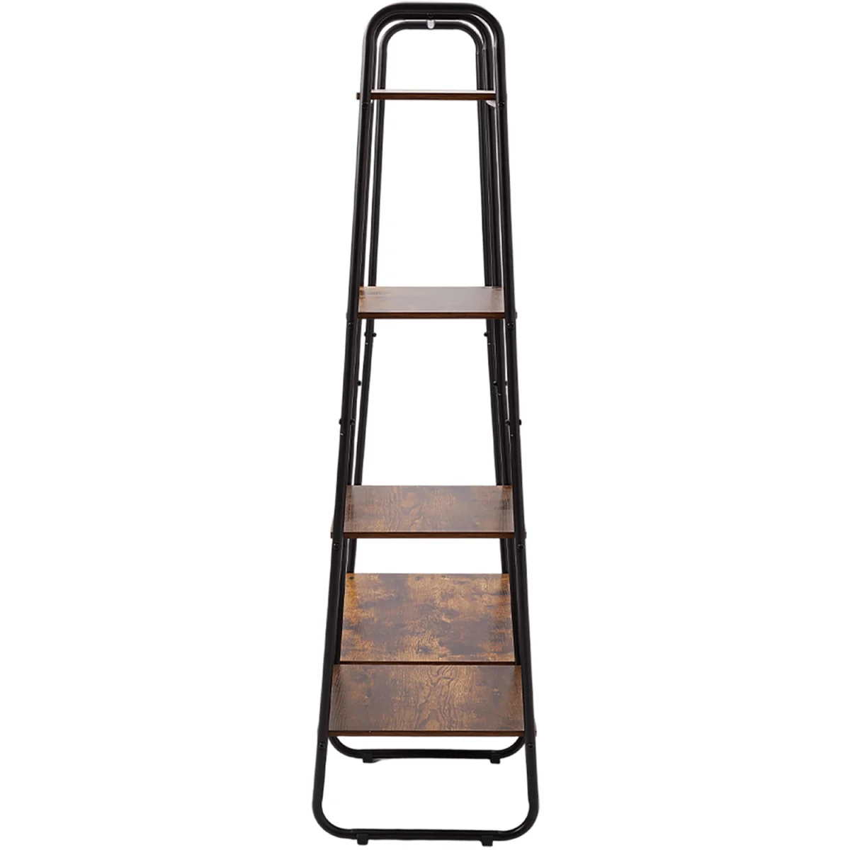 Freestanding Clothes Rail with Storage Shelves - Black & Wood – image 2