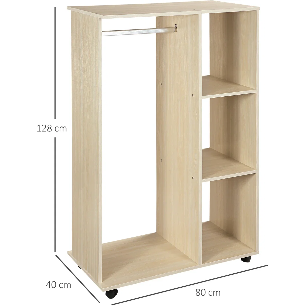 Open Wardrobe with Hanging Rail - Maple wood-effect – image 8