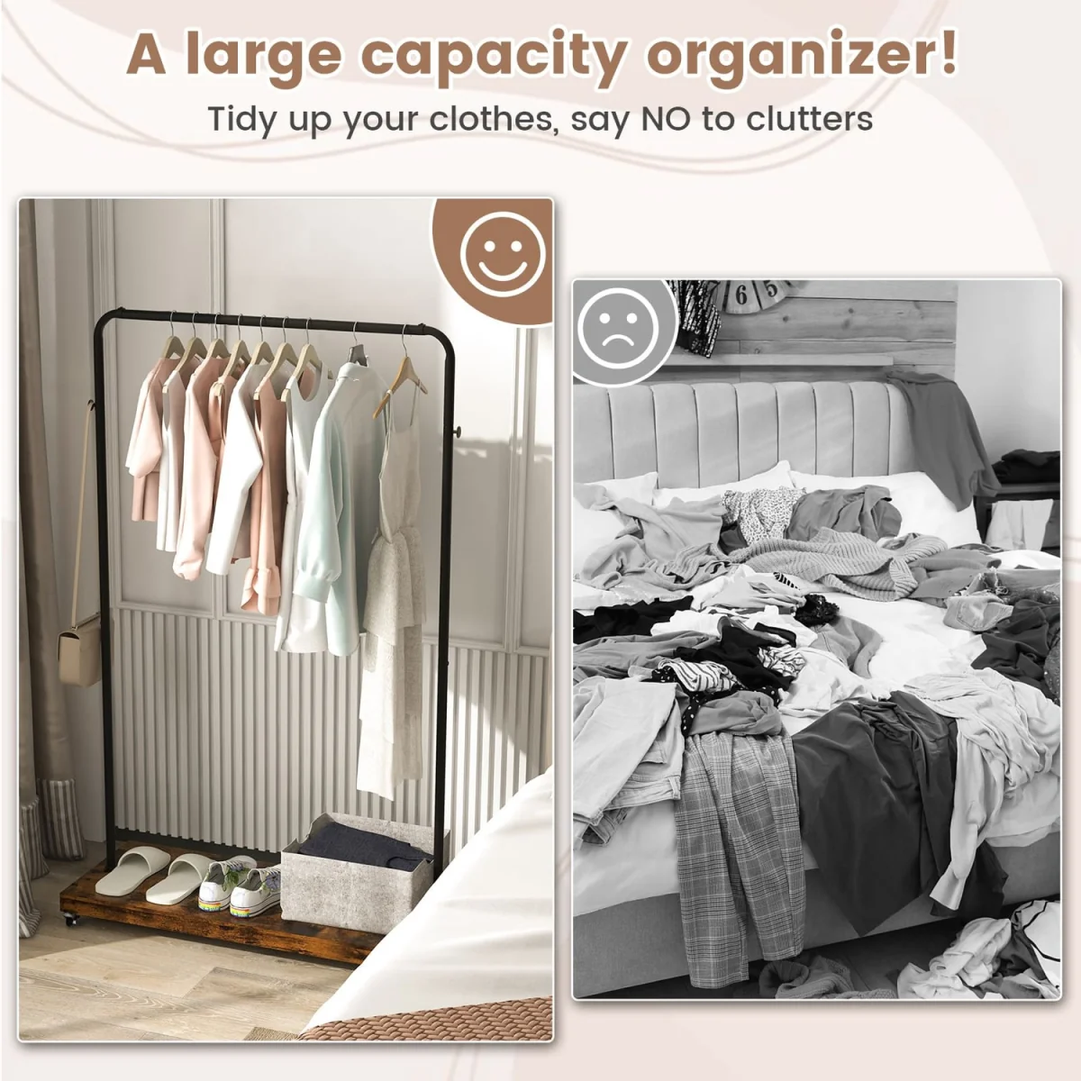 Pipe Rolling Industrial Garment Rack – image 4