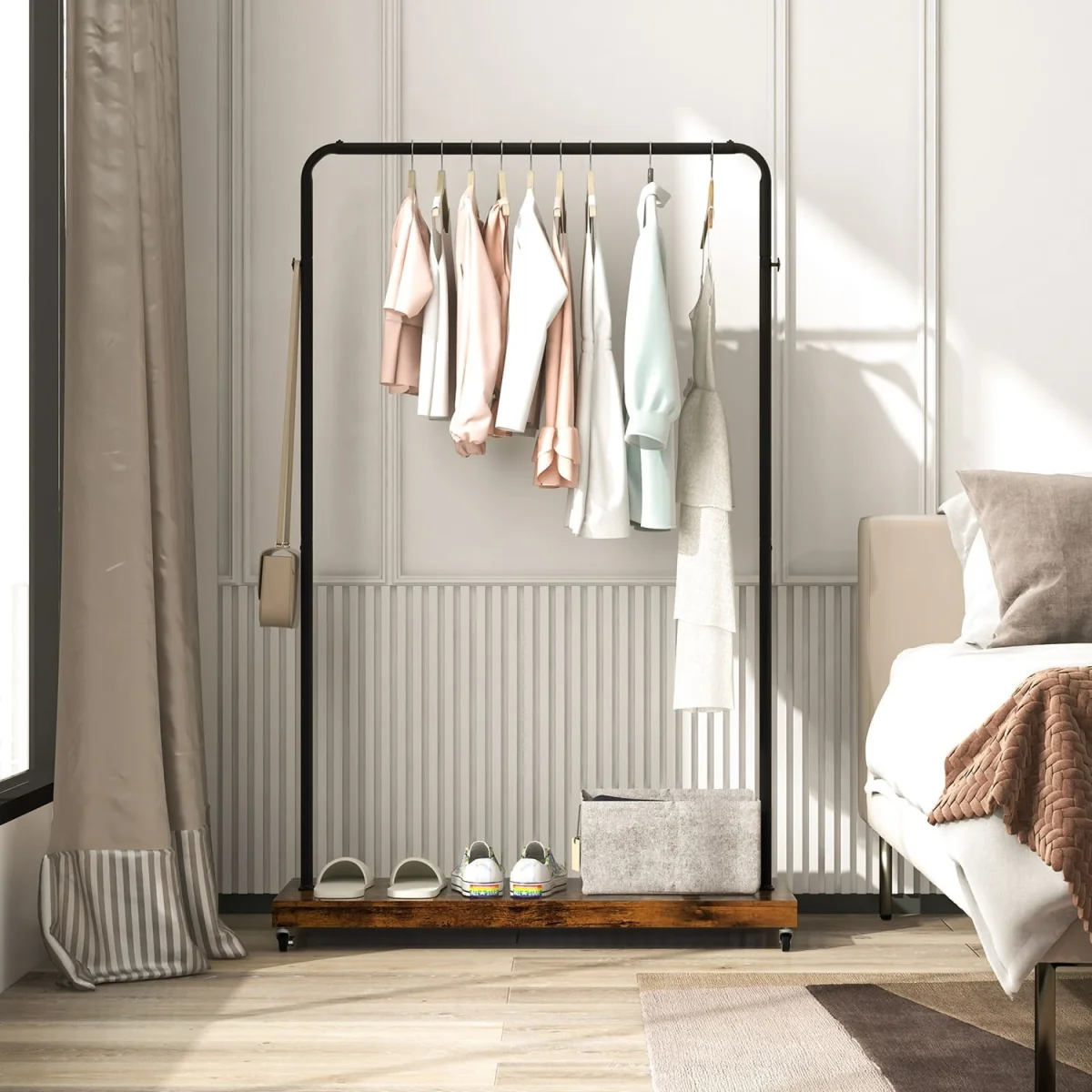 Pipe Rolling Industrial Garment Rack – image 5
