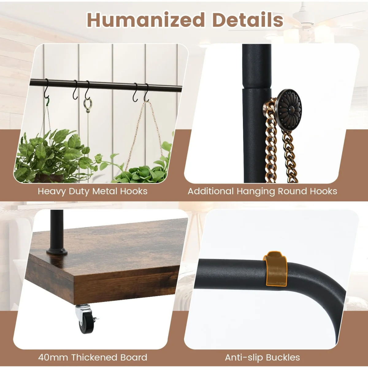 Pipe Rolling Industrial Garment Rack – image 6