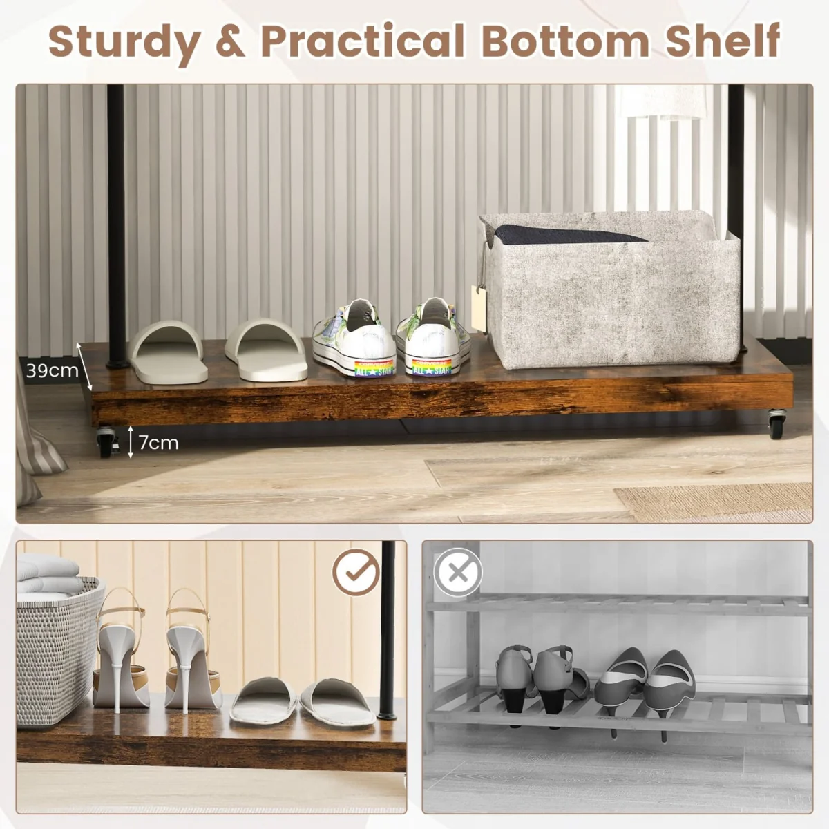 Pipe Rolling Industrial Garment Rack – image 9