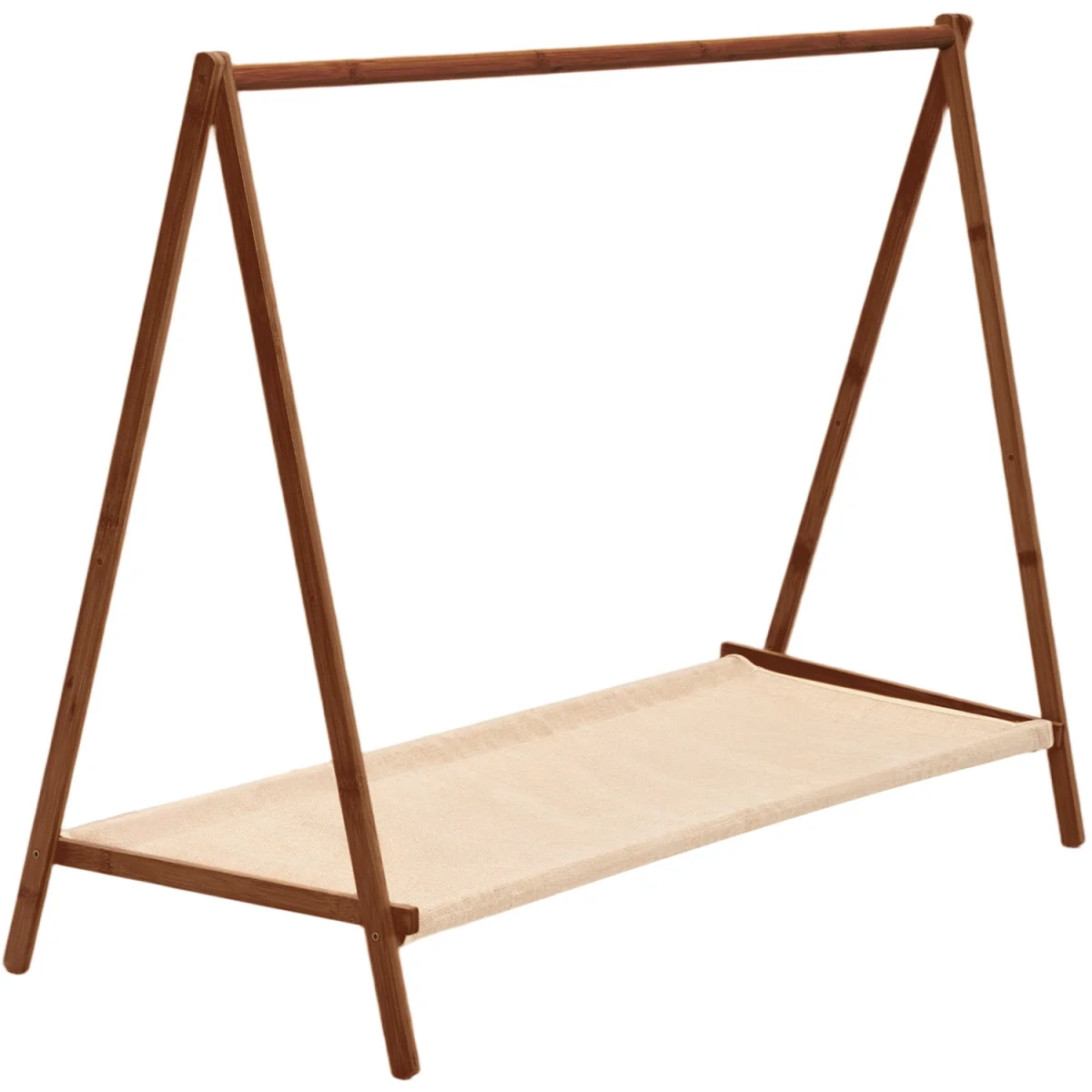 76cm Freestanding Foldable Bamboo Clothes Rail - Brown – image 4