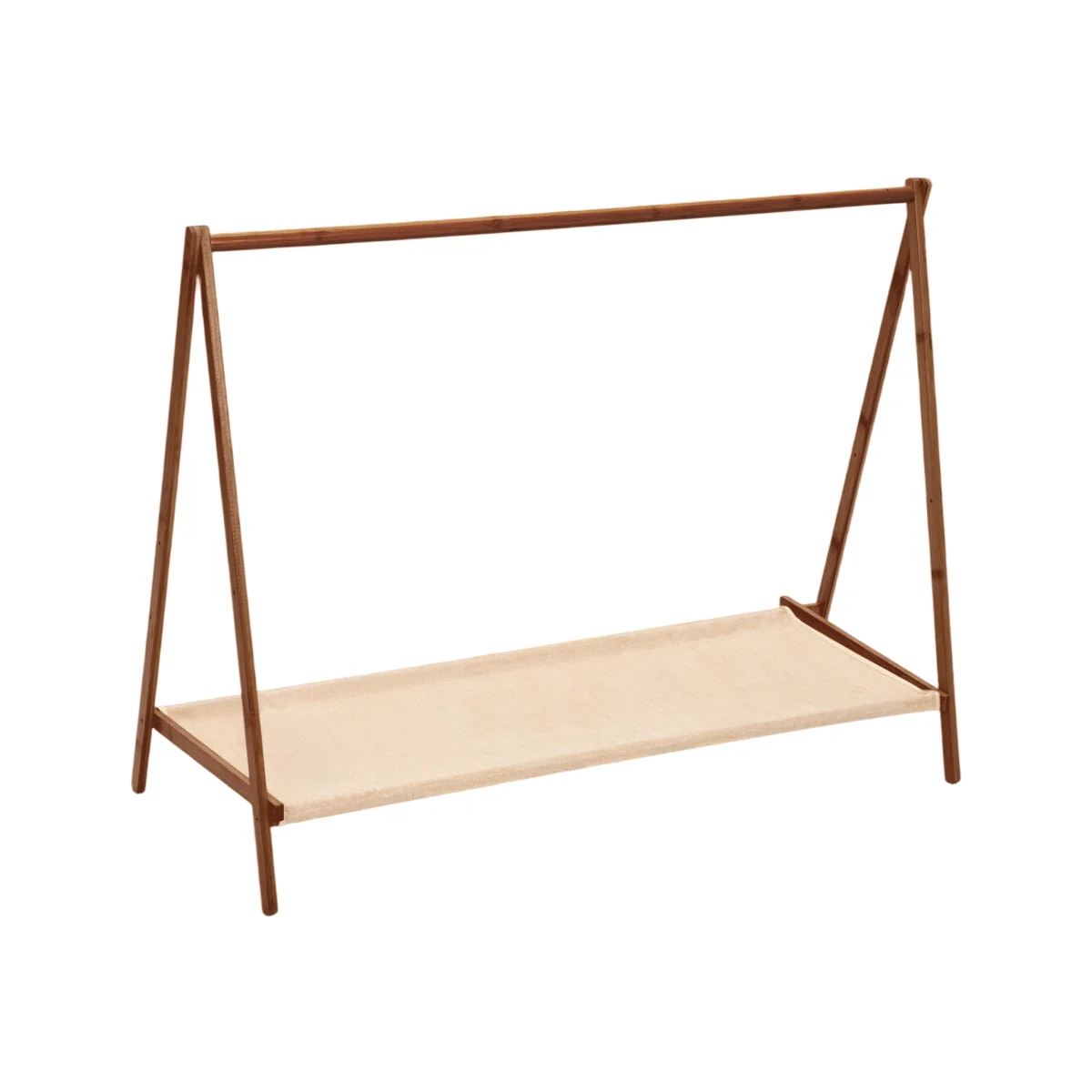 76cm Freestanding Foldable Bamboo Clothes Rail - Brown – image 1