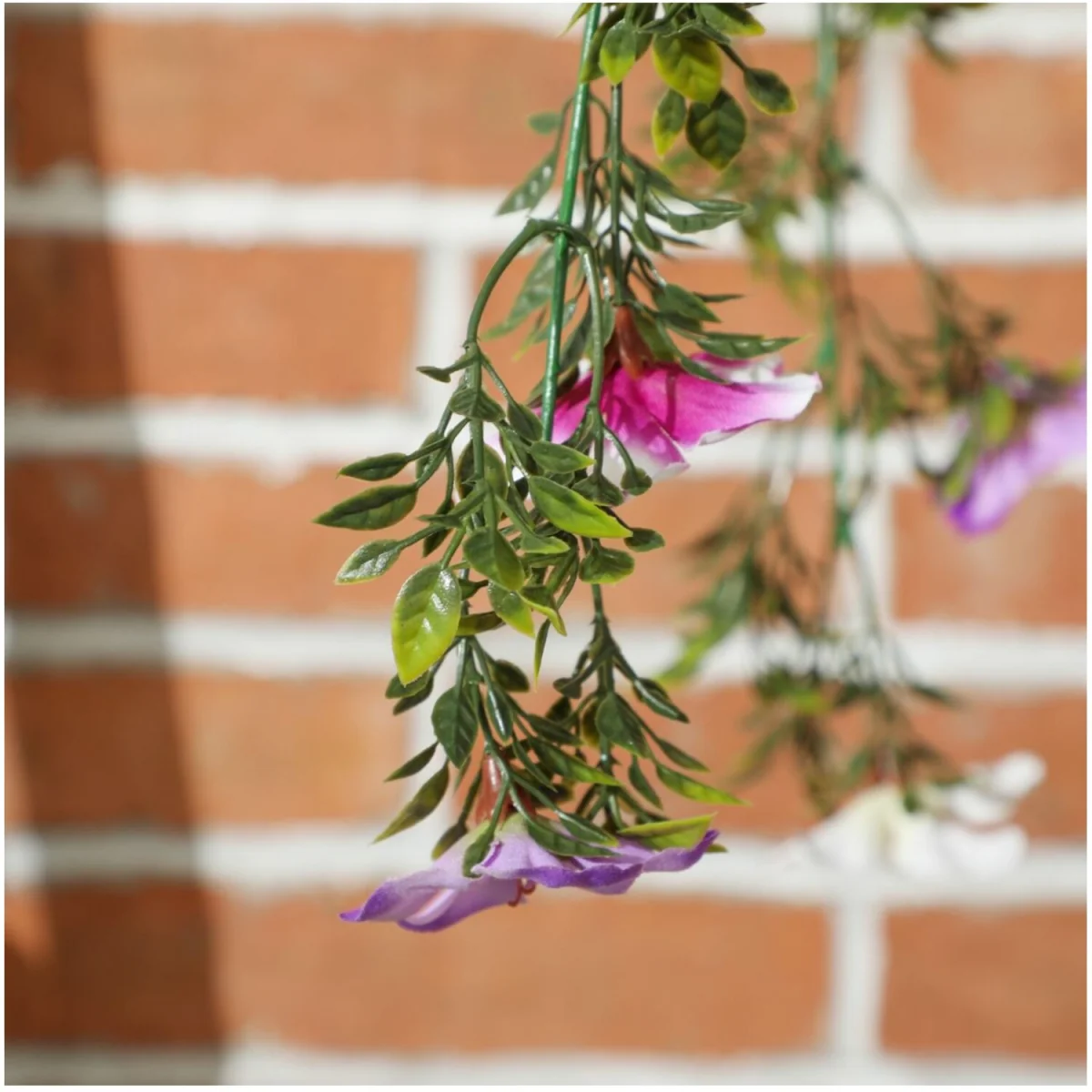 Artificial Azalea Hanging Basket Set Indoor Outdoor Decor - Pink – image 9