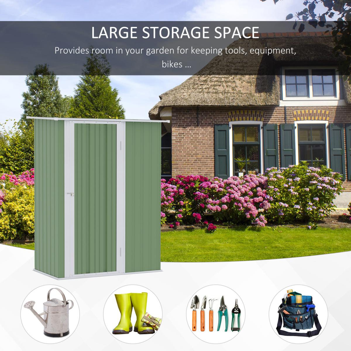 Outdoor Storage Shed - Light Green – image 6
