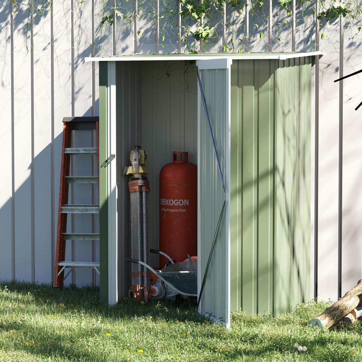 Outdoor Storage Shed - Light Green – image 1