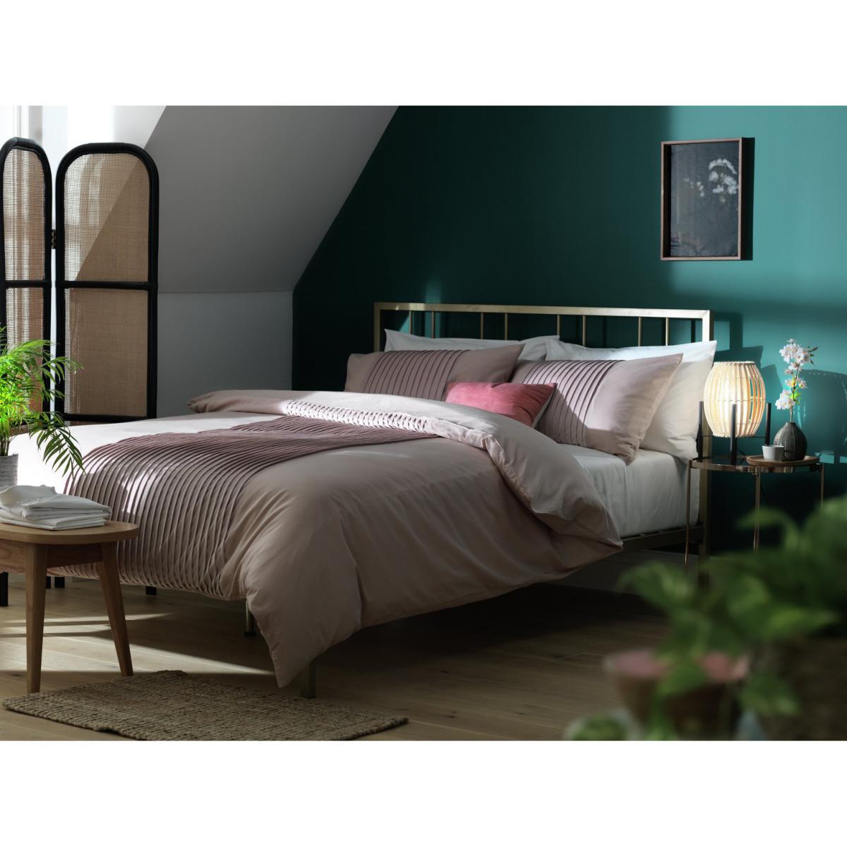 Habitat Pleated Velvet Pink Bedding Set - Super King – image 2