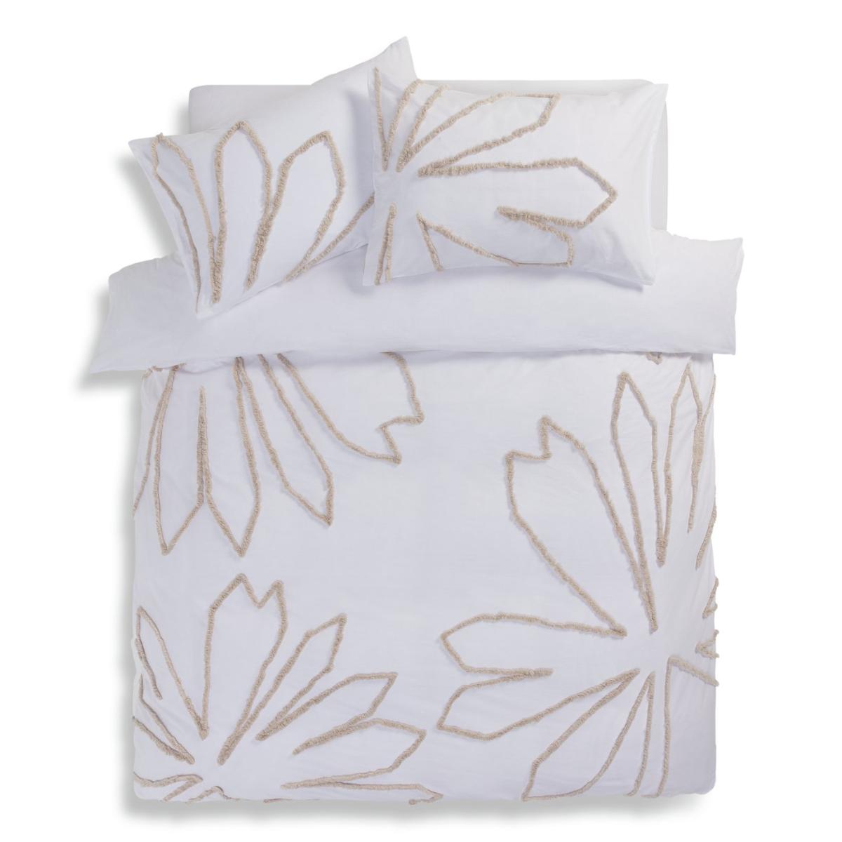 Habitat Cotton Tufted Palm White&Cream Bedding Set-Superking – image 3