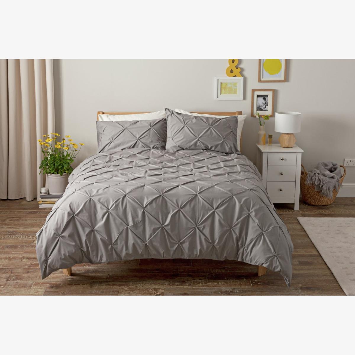 Habitat Hadley Pintuck Grey Bedding Set - Superking – image 1