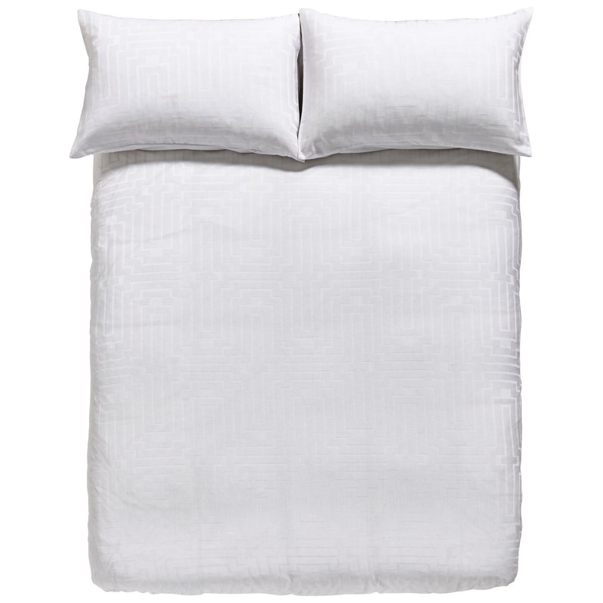 Bianca Cotton 180 TC Geometric White Bedding Set - Superking – image 2