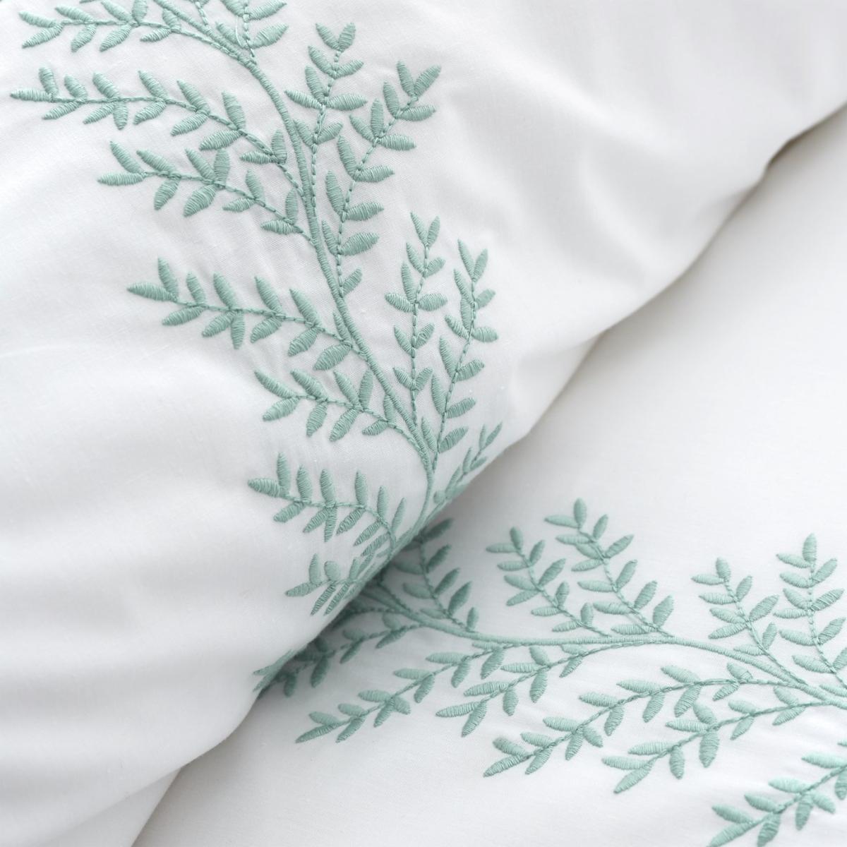 Bianca Cotton Leaf Embroidery White Bedding Set - Superking – image 4