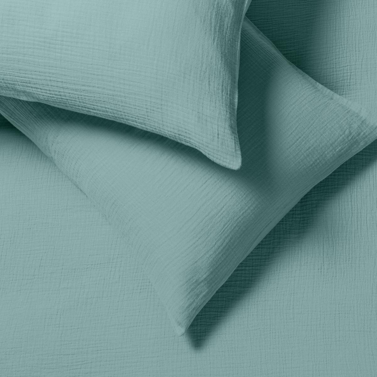 Habitat Cotton 200TC Muslin Green Bedding Set - Superking – image 4
