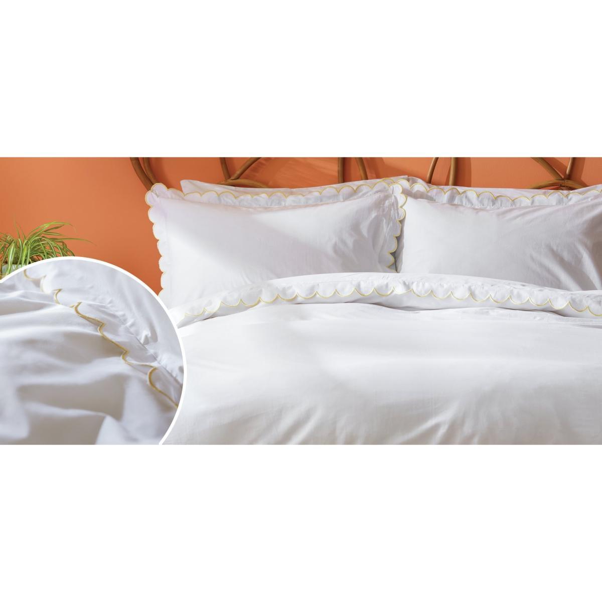 Habitat Pure Cotton Scallop White Bedding Set - Superking – image 5