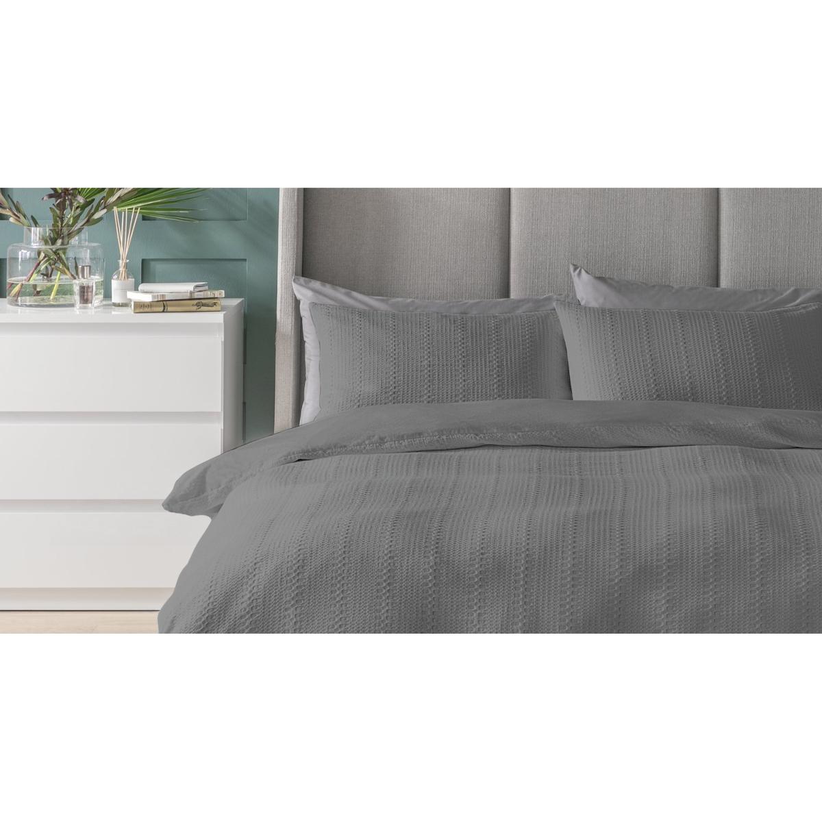 Habitat Waffle Charcoal Bedding Set - Superking – image 4