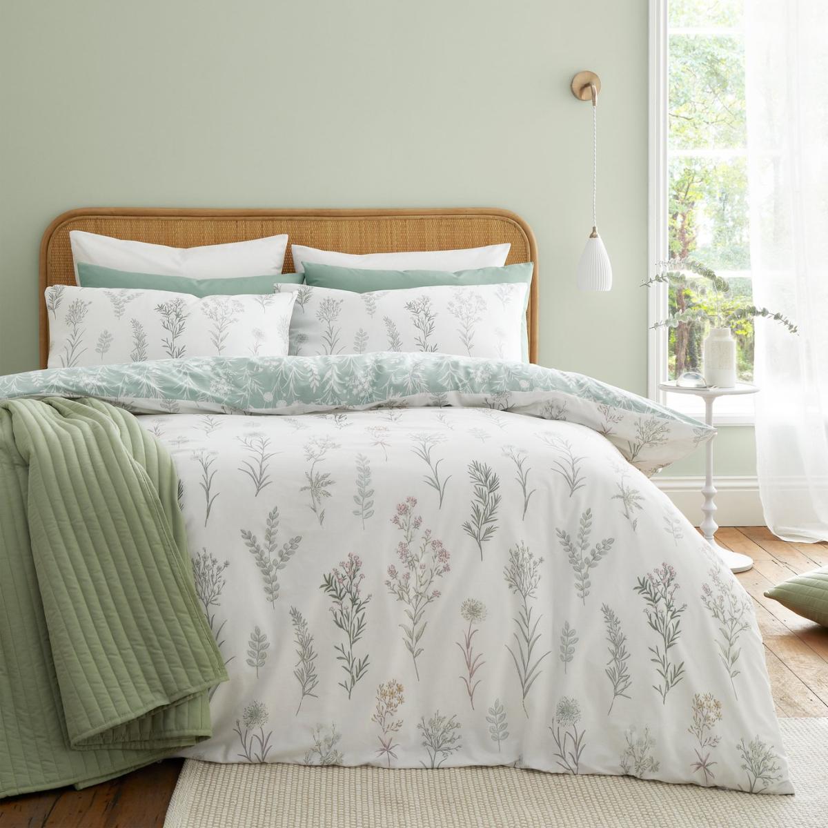 Bianca Cotton 200TC Wild Flowers White Bedding Set-Superking – image 1