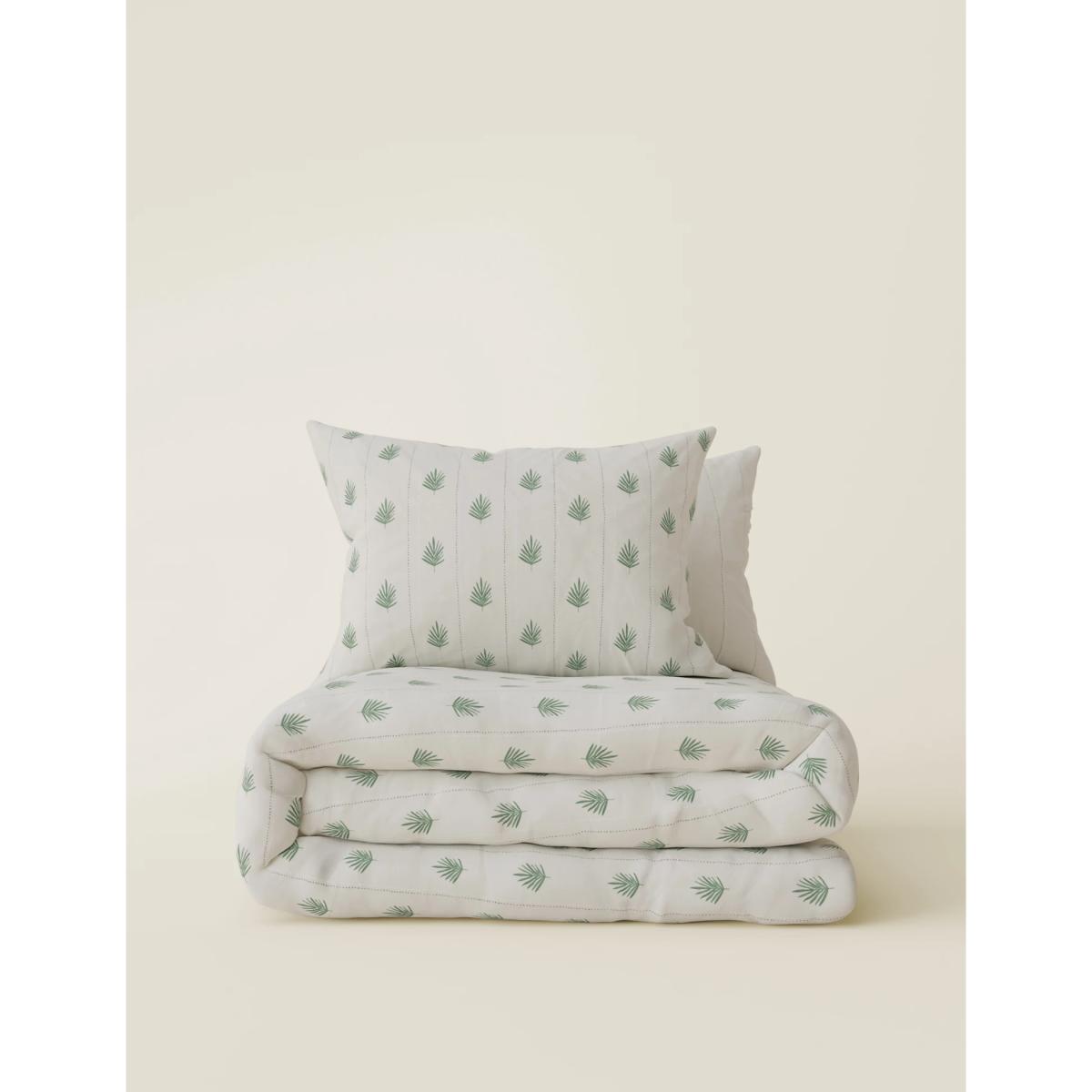 M&S Cotton Blend Leaf Bedding Set - 6FT - Natural Mix, Natural Mix – image 2