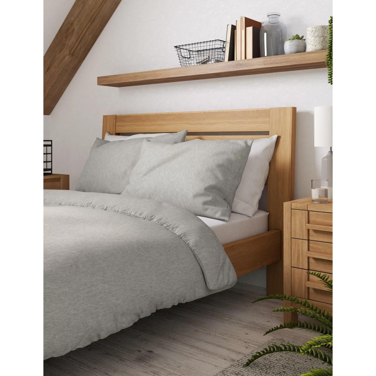 M&S Jersey Bedding Set - 6FT - Mid Blue, Mid Blue,Grey Marl,Natural – image 3