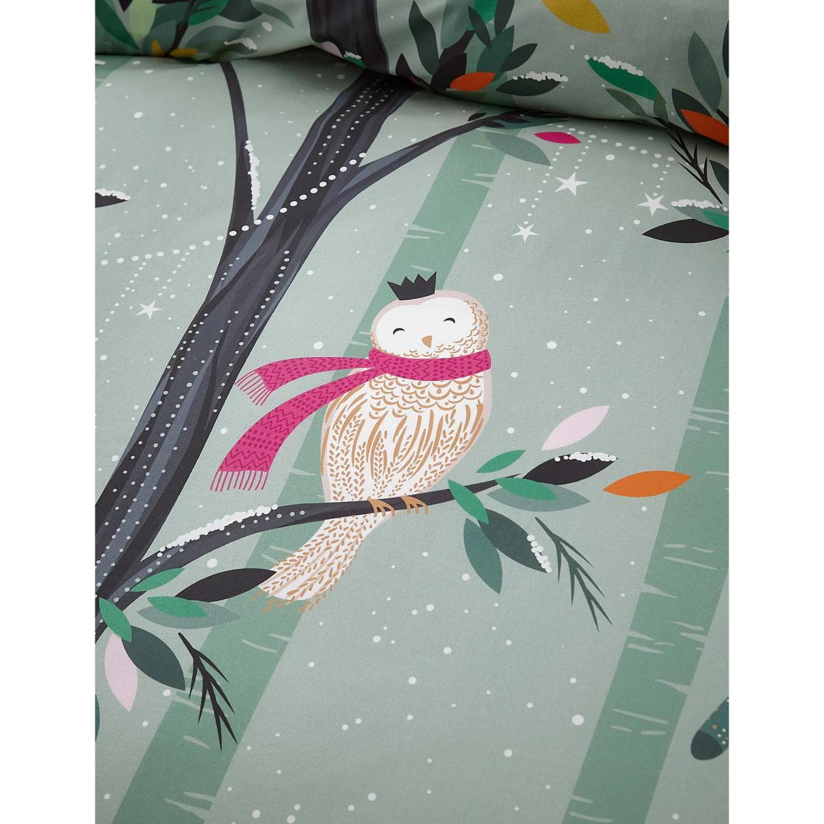 Sara Miller Pure Cotton Percale Woodland Tales Bedding Set - 6FT - Dusted Mint, Dusted Mint – image 2