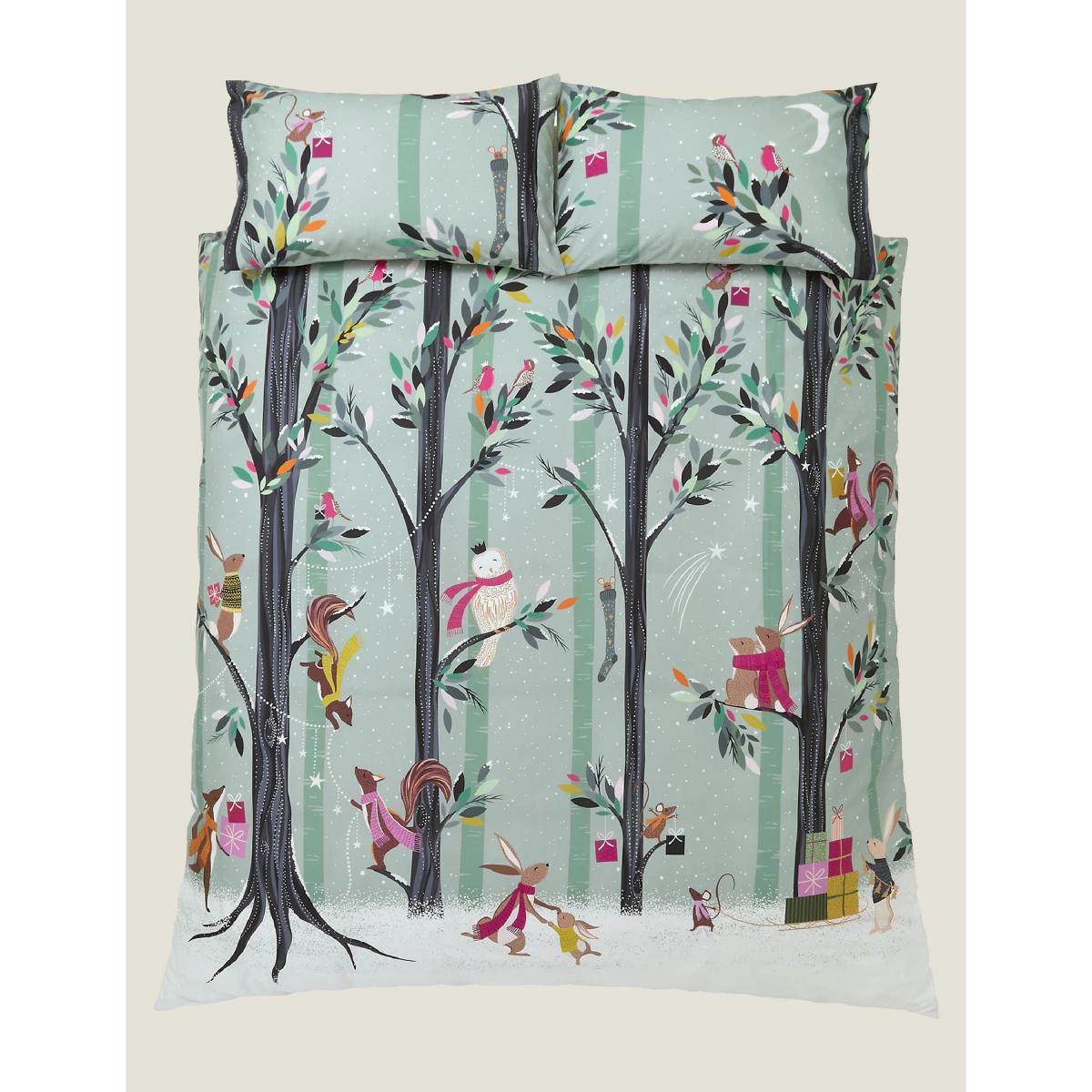 Sara Miller Pure Cotton Percale Woodland Tales Bedding Set - 6FT - Dusted Mint, Dusted Mint – image 3