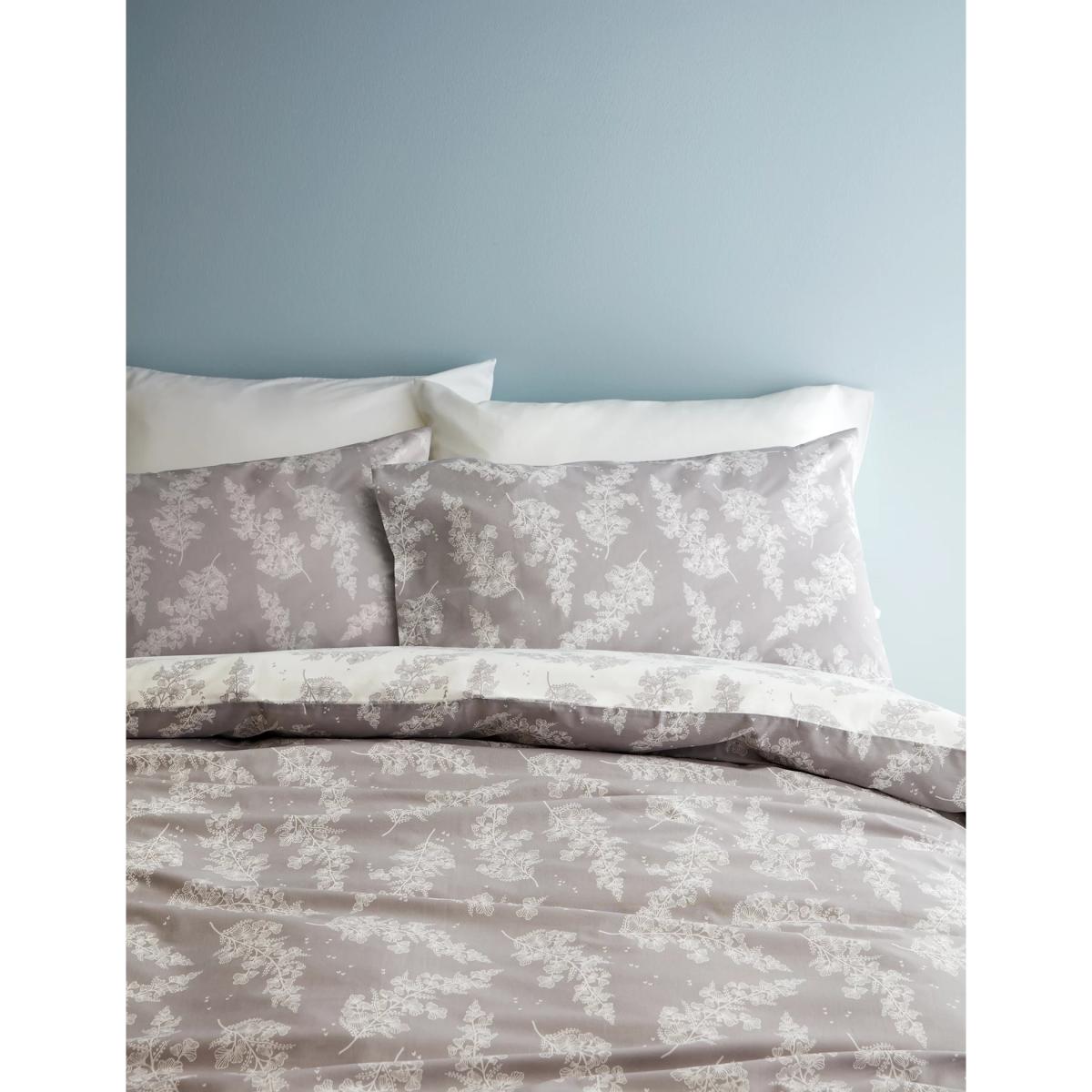 M&S Cotton Blend Fern Bedding Set - 6FT - Grey Mix, Grey Mix – image 3