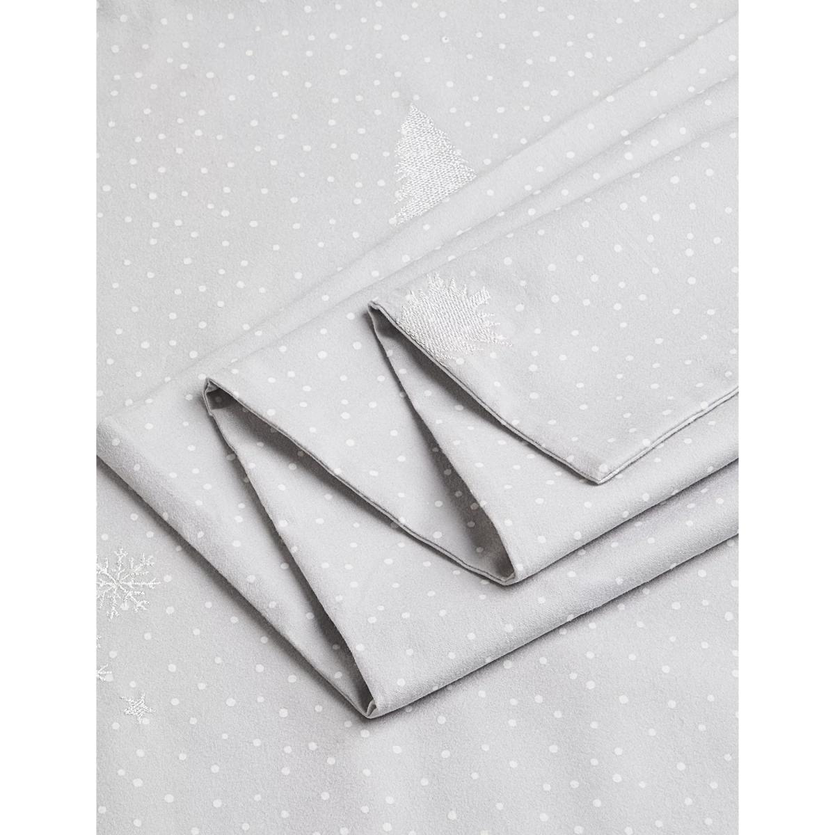 M&S Pure Brushed Cotton Snowflake Embroidered Bedding Set - 6FT - Grey Mix, Grey Mix – image 2