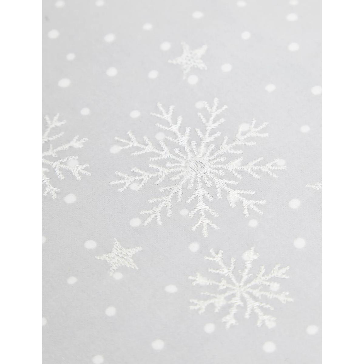 M&S Pure Brushed Cotton Snowflake Embroidered Bedding Set - 6FT - Grey Mix, Grey Mix – image 4