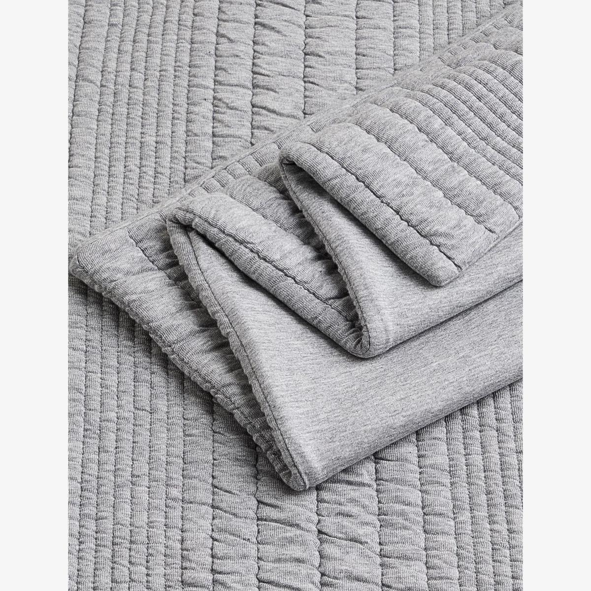 M&S Jersey Matelassé Bedding Set - 6FT - Grey, Grey – image 1