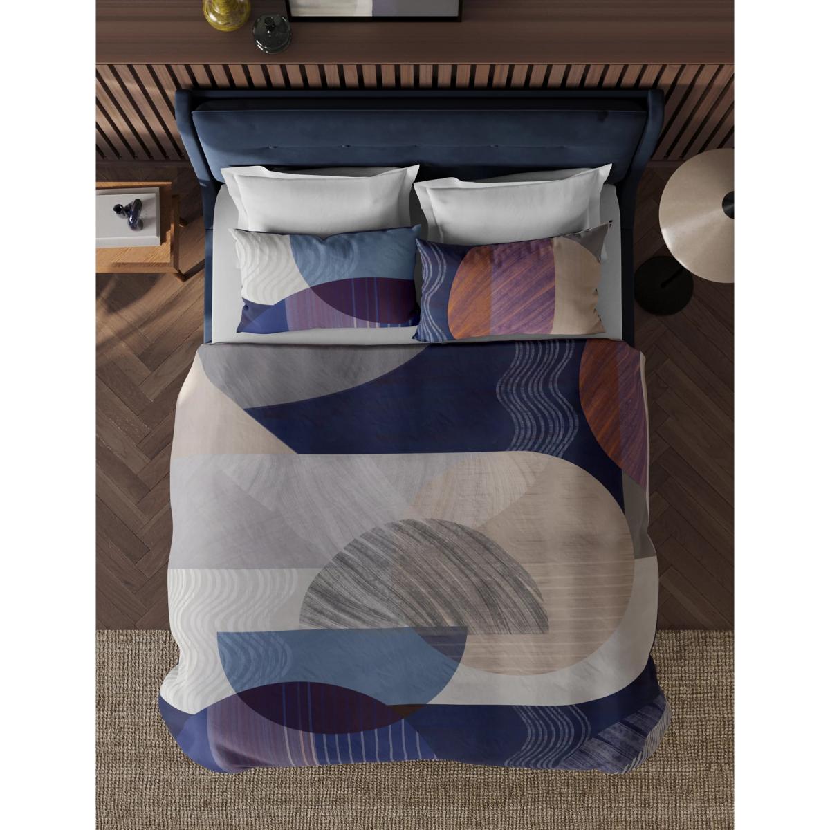 M&S Pure Cotton Abstract Bedding Set - 6FT - Navy Mix, Navy Mix – image 3